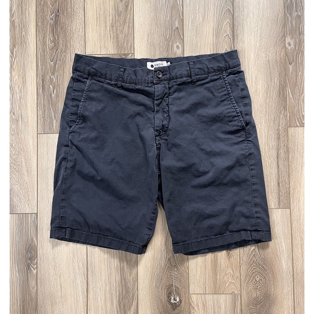 NN07 No Nationality Crown Shorts Mens 32 Blue Chino 9" Inseam Preppy Casual